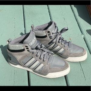 Adidas high tops, grey, size 6